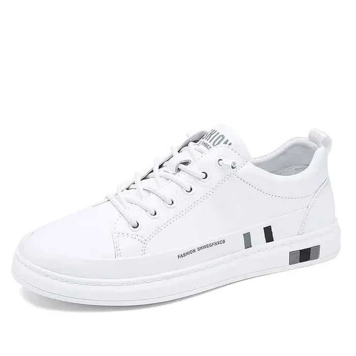 Men's Genuine Leather Flat Sneakers