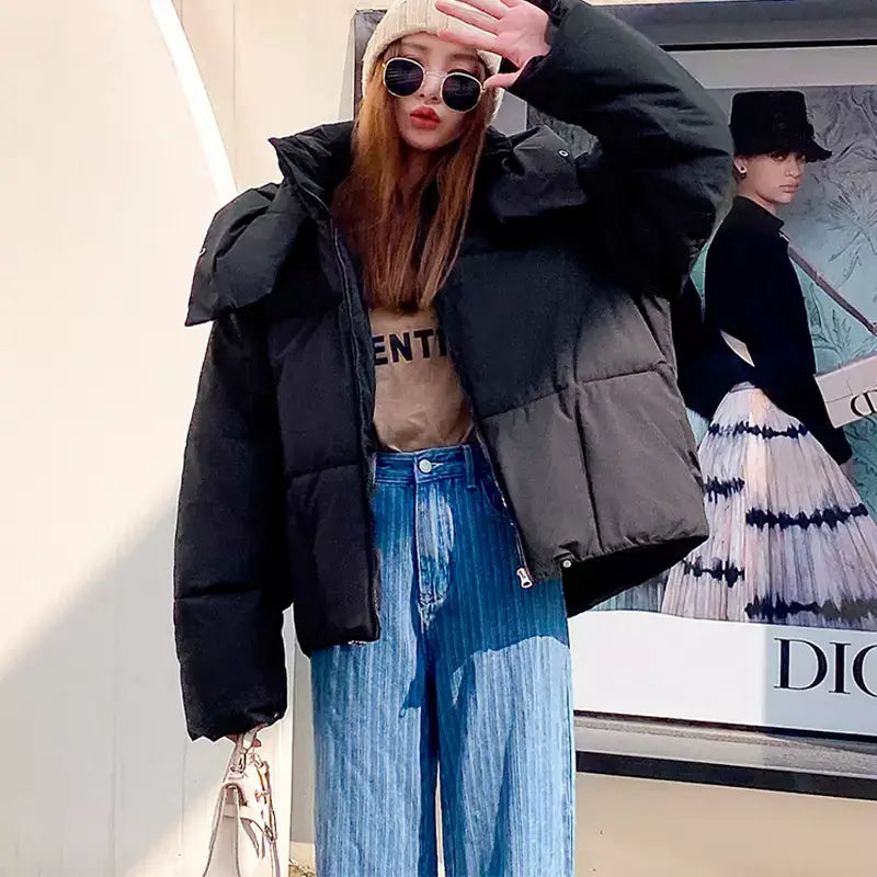 Women's Black Goose Down Parka Jacket