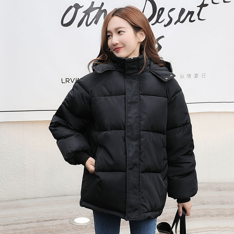 Puffer Down Coat with Hood - Goose Down