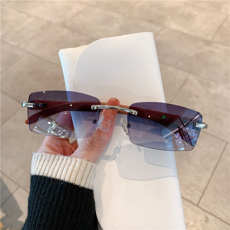 Luxury Women's Wooden Frame Sunglasses - UV400 Protection