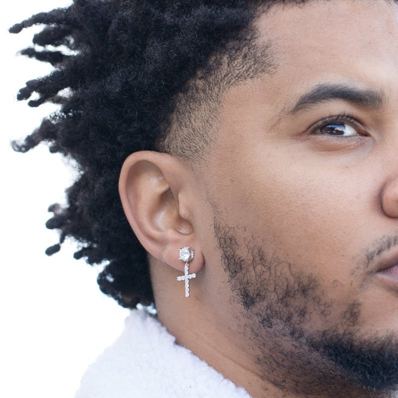 Studded Cross Earrings