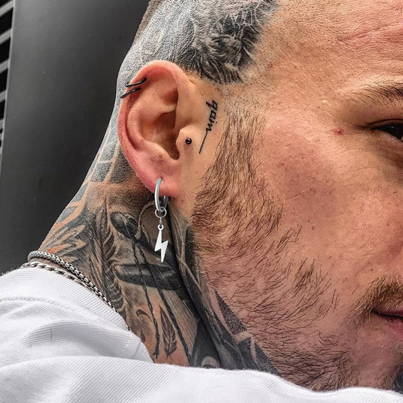 Men's Lightning Bolt Earrings