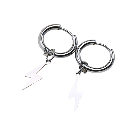 Men's Lightning Bolt Earrings