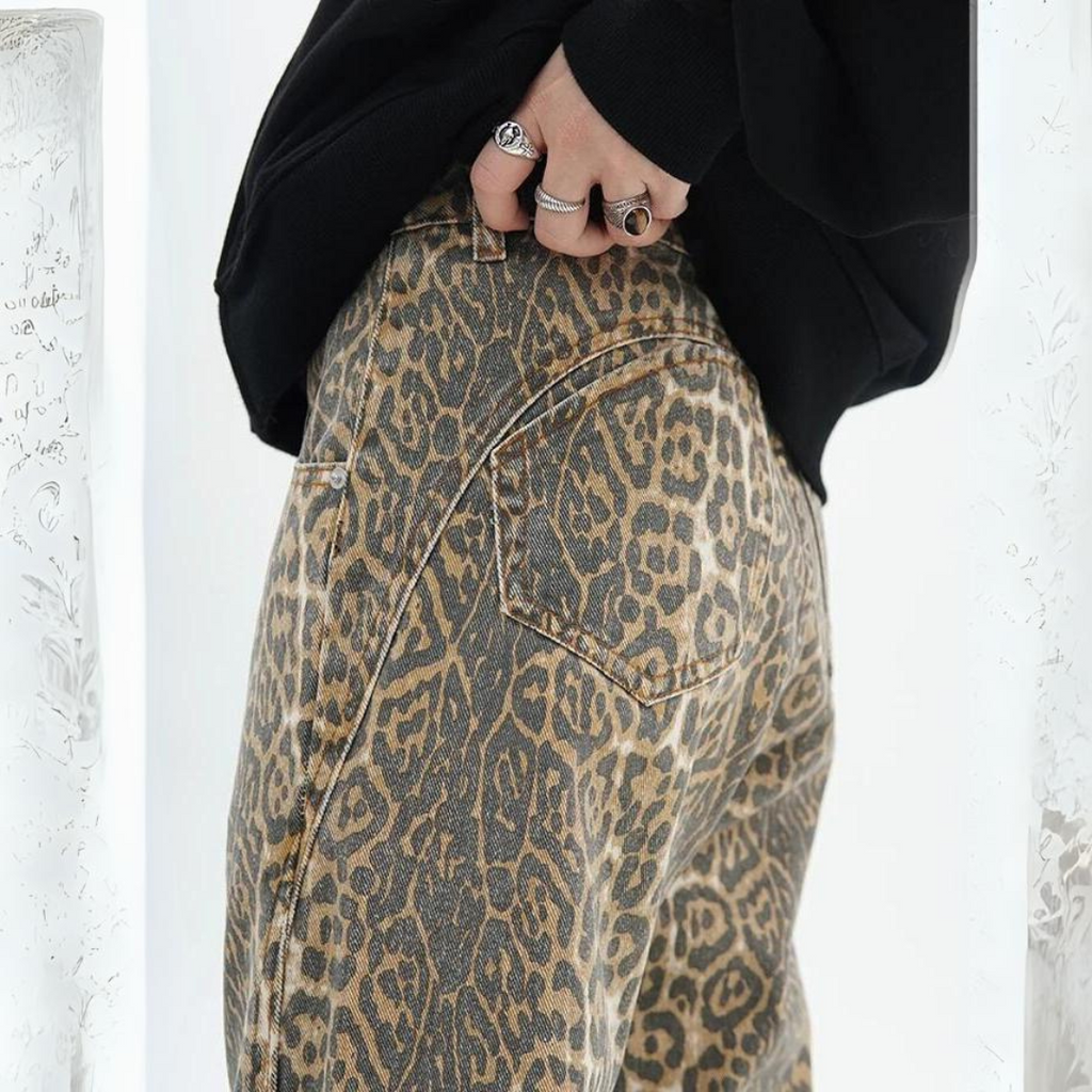 Jean baggy léopard Luana