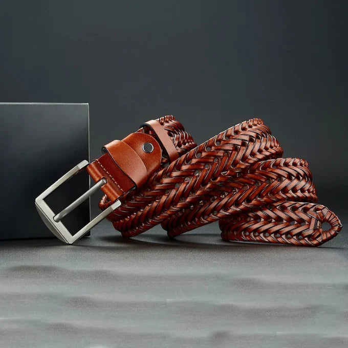 Ceinture tressée en cuir de vachette Heritage