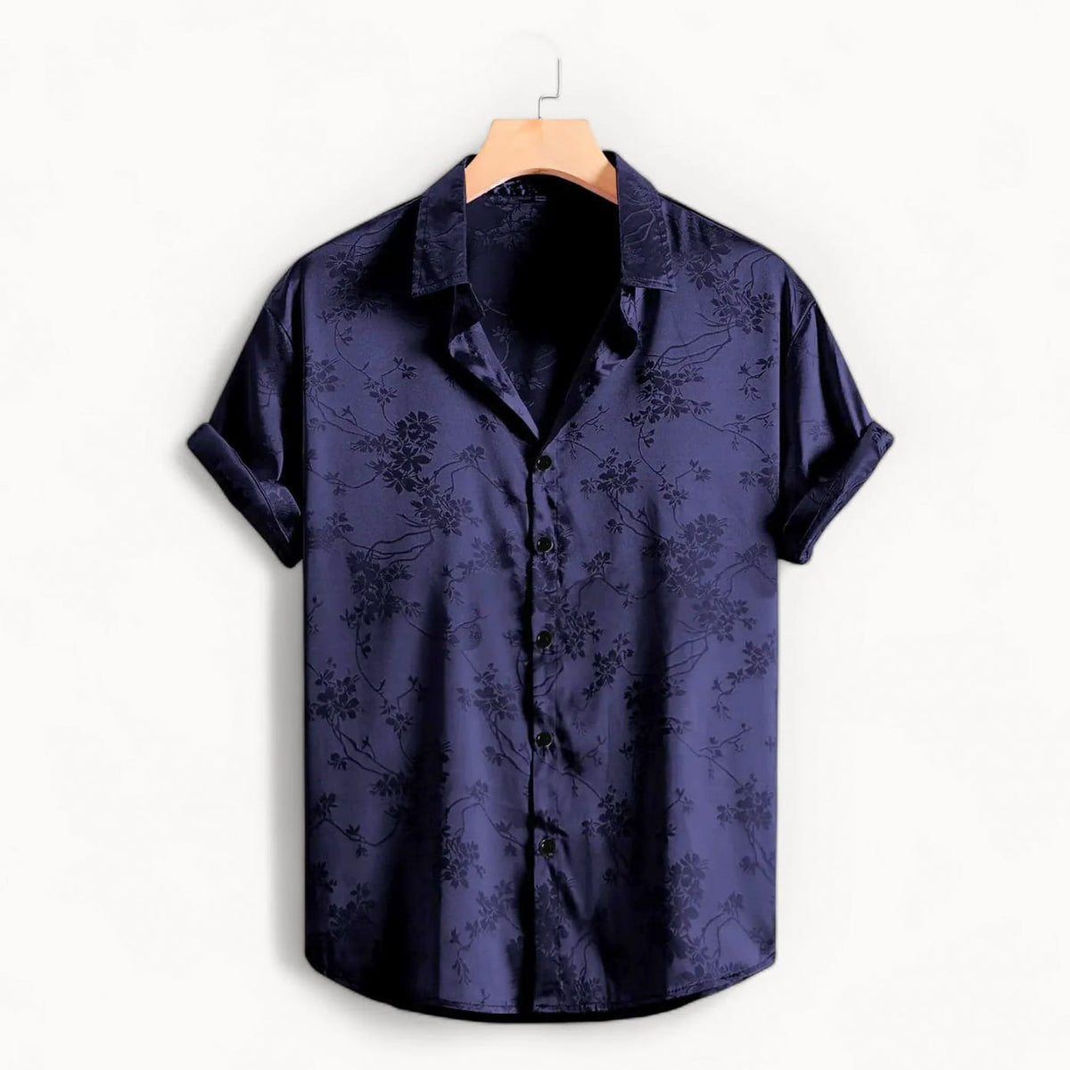 Chemise Marcelo en satin de minuit