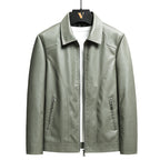 Veste en cuir vintage zippée