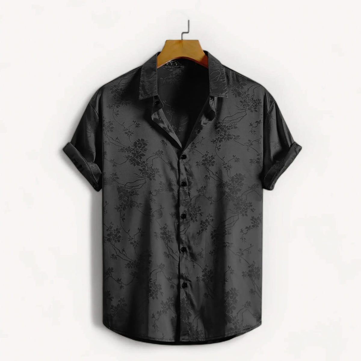 Chemise Marcelo en satin de minuit