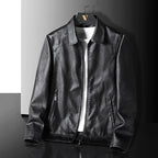 Veste en cuir vintage zippée