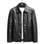 Veste en cuir vintage zippée