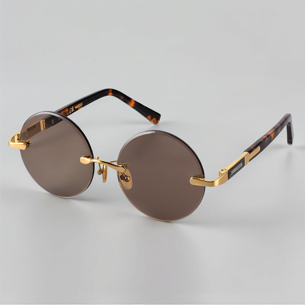 Soleil Round Rimless Sunglasses