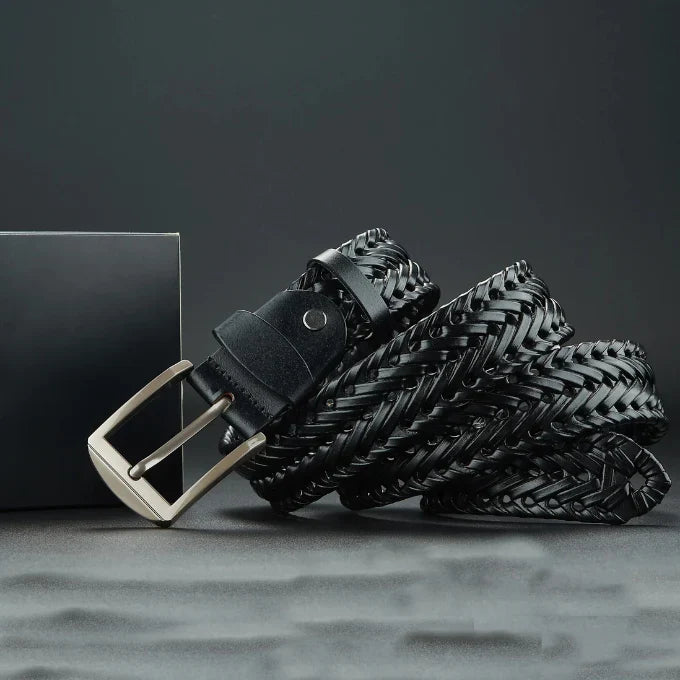 Ceinture tressée en cuir de vachette Heritage