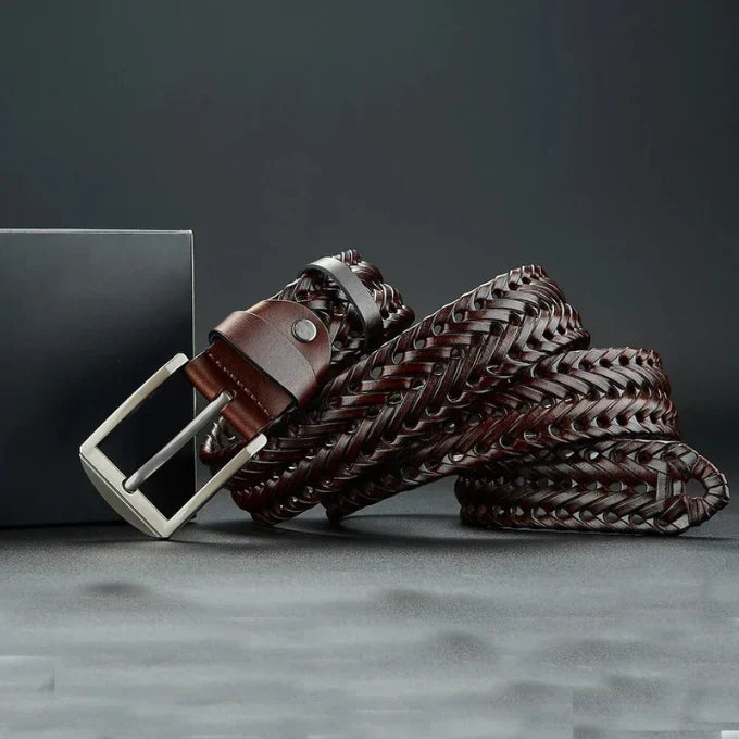 Ceinture tressée en cuir de vachette Heritage