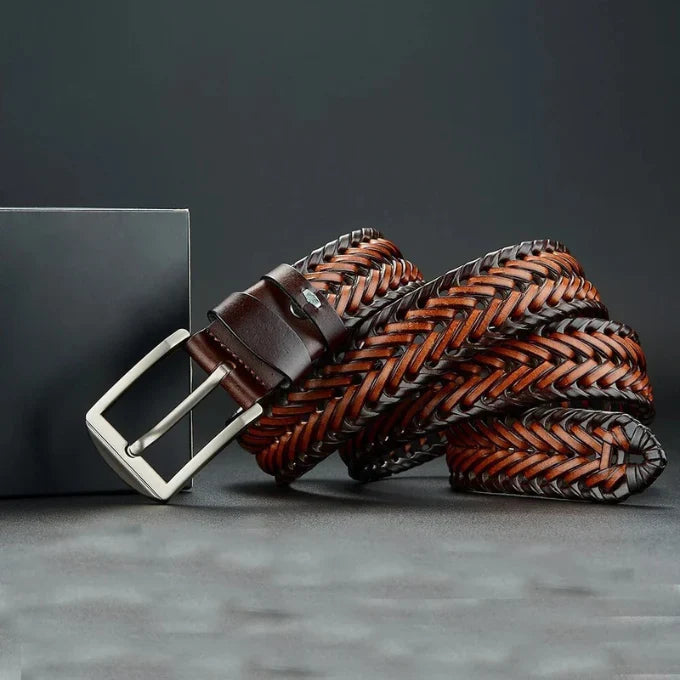 Ceinture tressée en cuir de vachette Heritage
