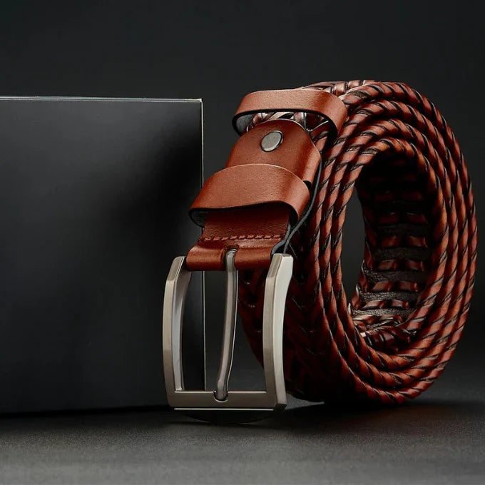 Ceinture tressée en cuir de vachette Heritage