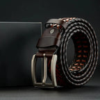Ceinture tressée en cuir de vachette Heritage
