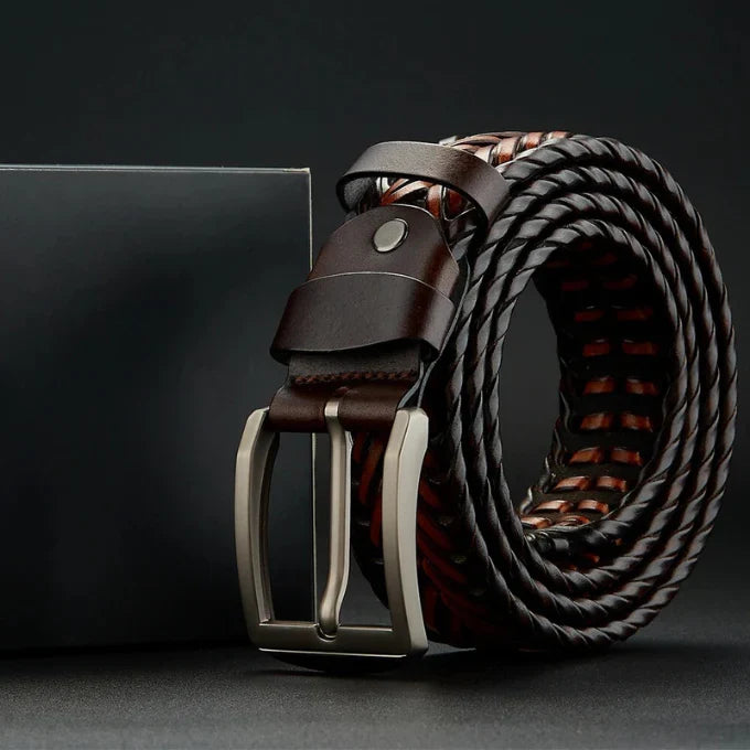 Ceinture tressée en cuir de vachette Heritage