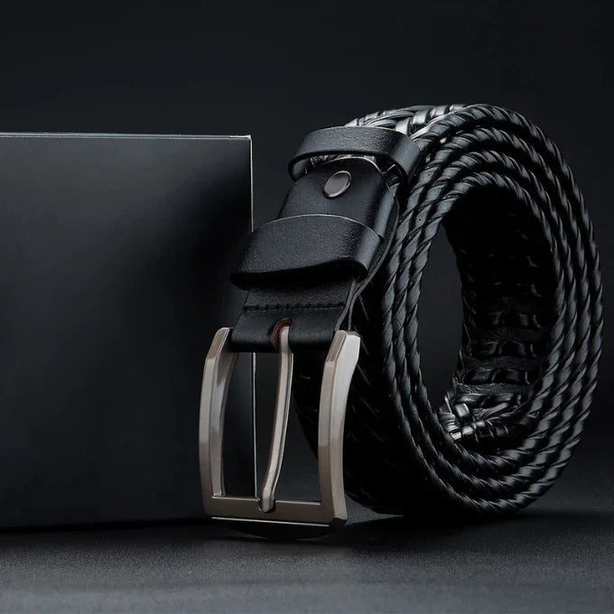 Ceinture tressée en cuir de vachette Heritage