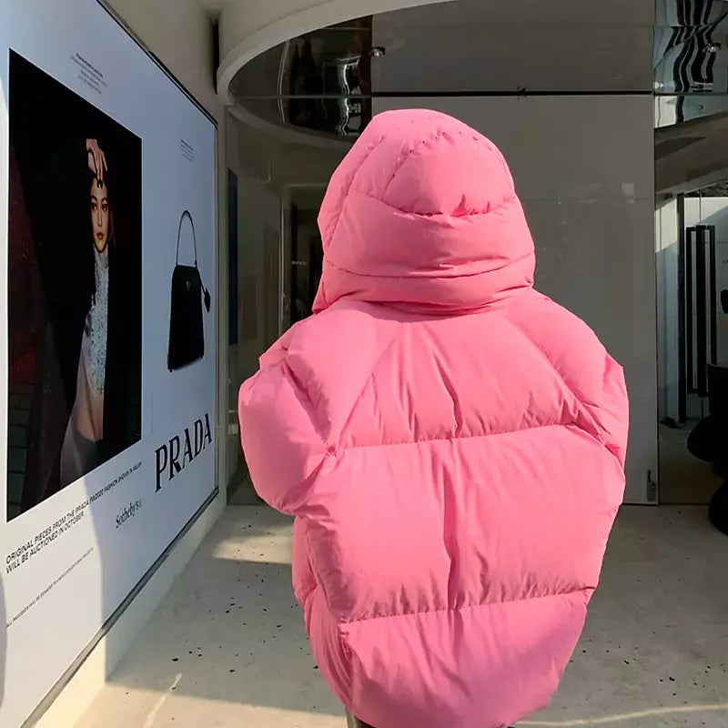 Women's Pink Goose Down Parka Jacket