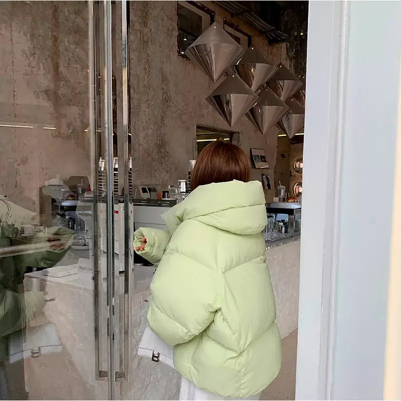 Women's Light Green Goose Down Parka Jacket