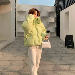 Women's Light Green Goose Down Parka Jacket