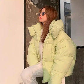 Women's Light Green Goose Down Parka Jacket