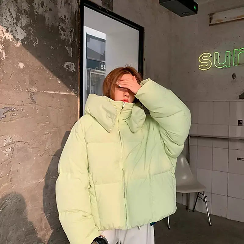 Women's Light Green Goose Down Parka Jacket