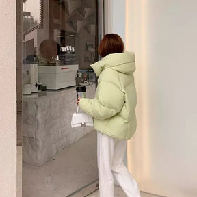 Women's Light Green Goose Down Parka Jacket