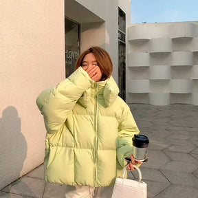 Women's Light Green Goose Down Parka Jacket