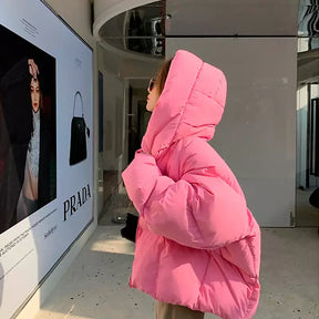 Women's Pink Goose Down Parka Jacket