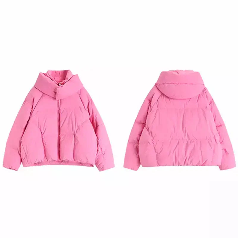 Women's Pink Goose Down Parka Jacket