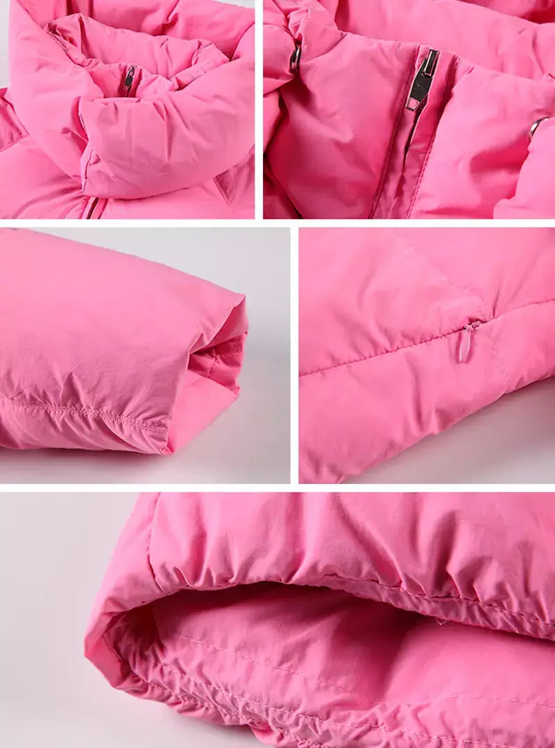 Women's Pink Goose Down Parka Jacket