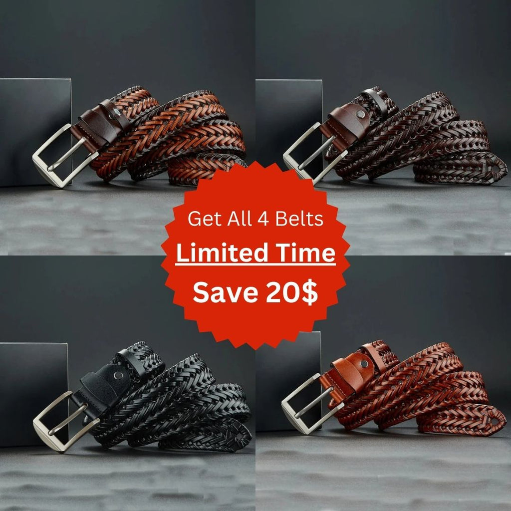 Ceinture tressée en cuir de vachette Heritage