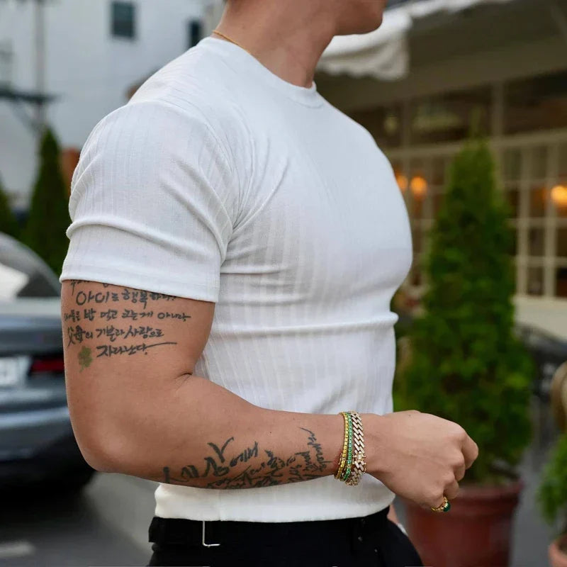 T-shirt ajusté en coton Milano