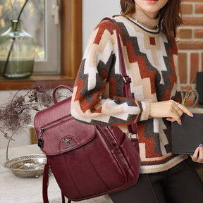 Casual Vintage Leather Women's Backpack