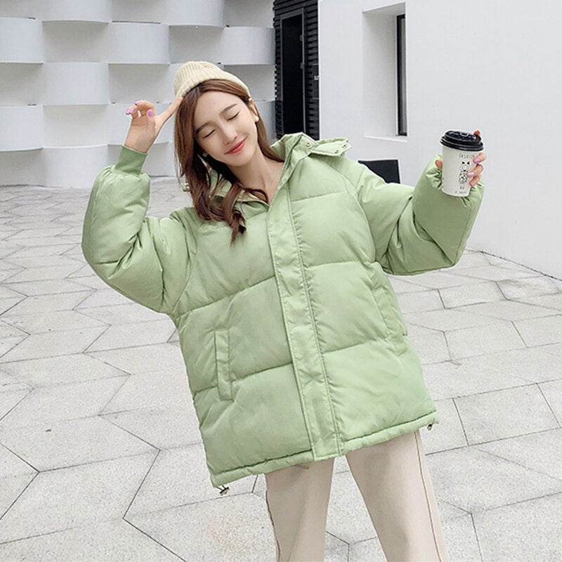 Puffer Down Coat with Hood - Goose Down