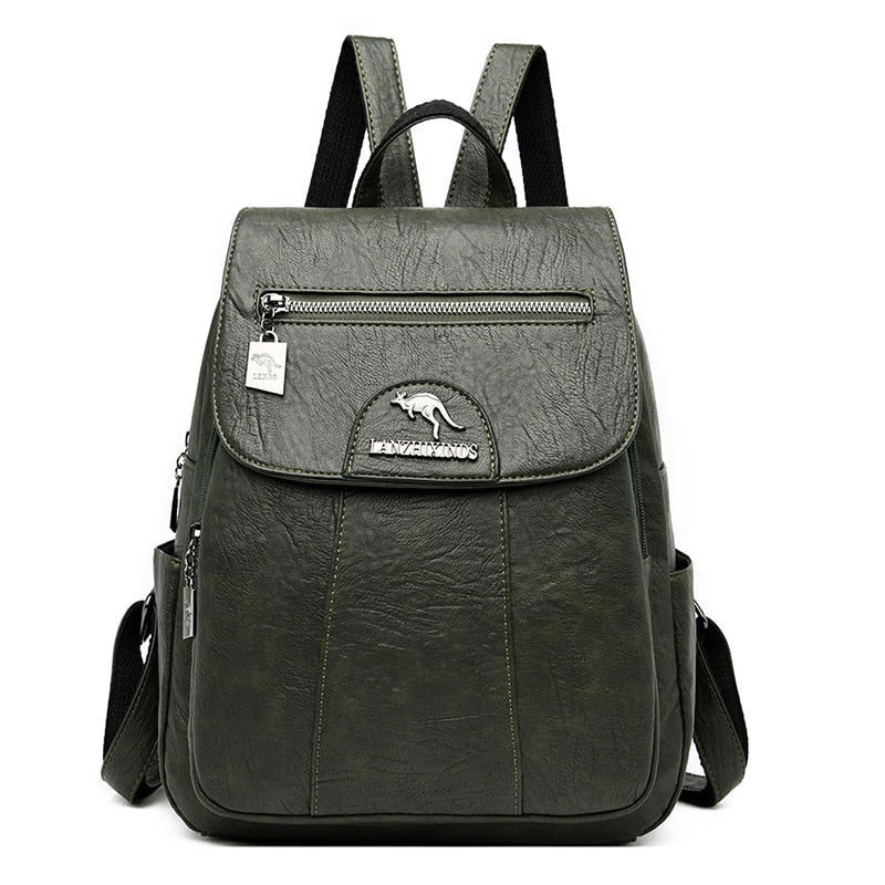 Casual Vintage Leather Women's Backpack