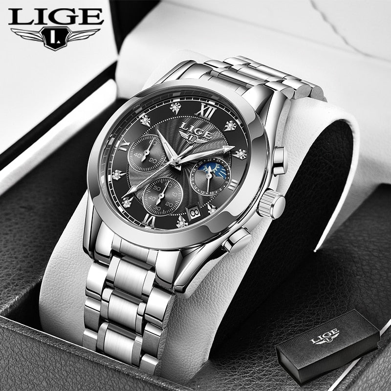 Lige Women's Stainless Steel Watch - Waterproof