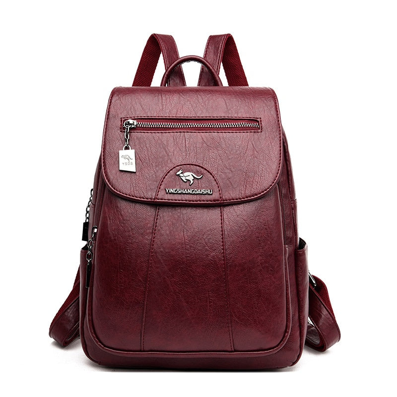 Casual Vintage Leather Women's Backpack