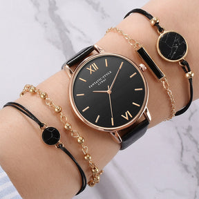 Women's Watch Set with 4 Bracelets