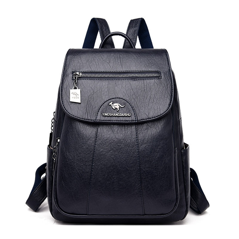 Casual Vintage Leather Women's Backpack
