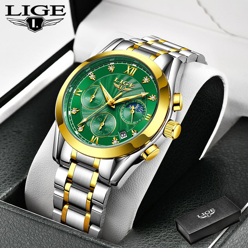 Lige Women's Stainless Steel Watch - Waterproof