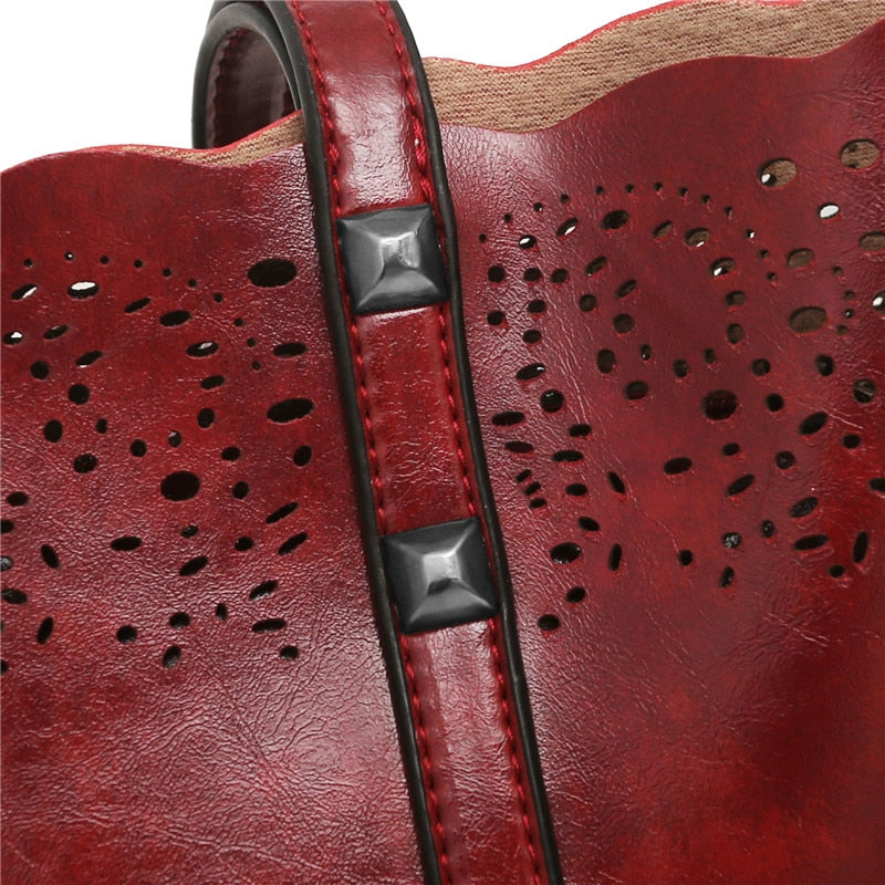 4-Piece Women's Leather Bag Set