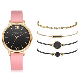 Women's Watch Set with 4 Bracelets