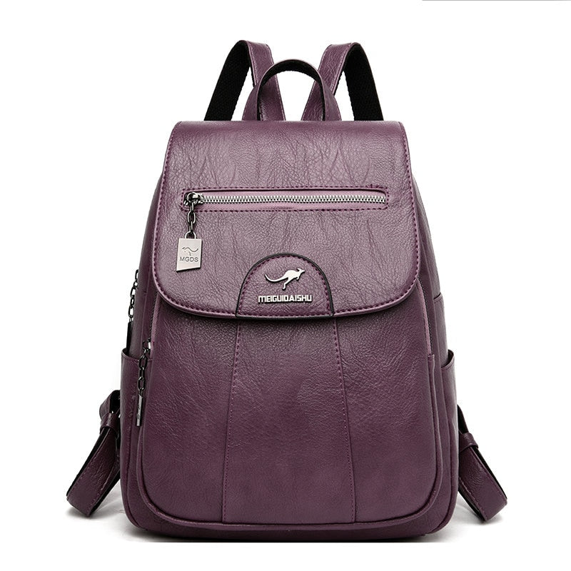 Casual Vintage Leather Women's Backpack