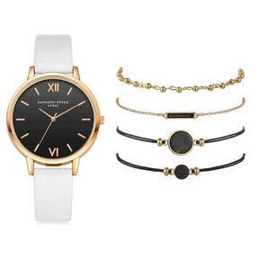 Women's Watch Set with 4 Bracelets