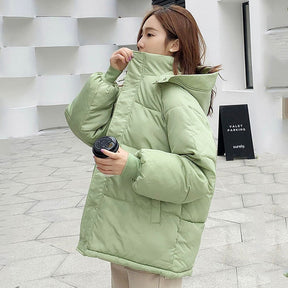 Puffer Down Coat with Hood - Goose Down