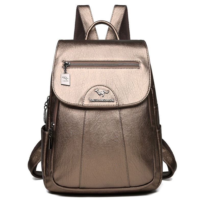 Casual Vintage Leather Women's Backpack