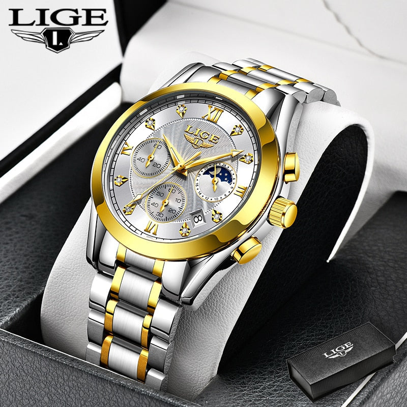 Lige Women's Stainless Steel Watch - Waterproof