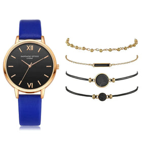 Women's Watch Set with 4 Bracelets